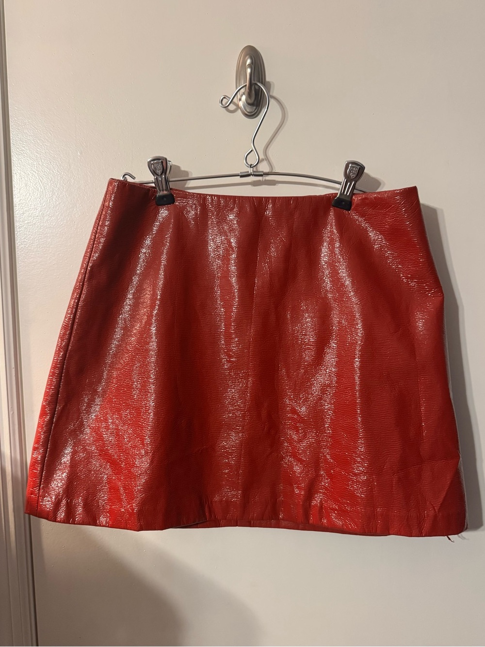 Forever 21 Red Faux Leather Mini Skirt